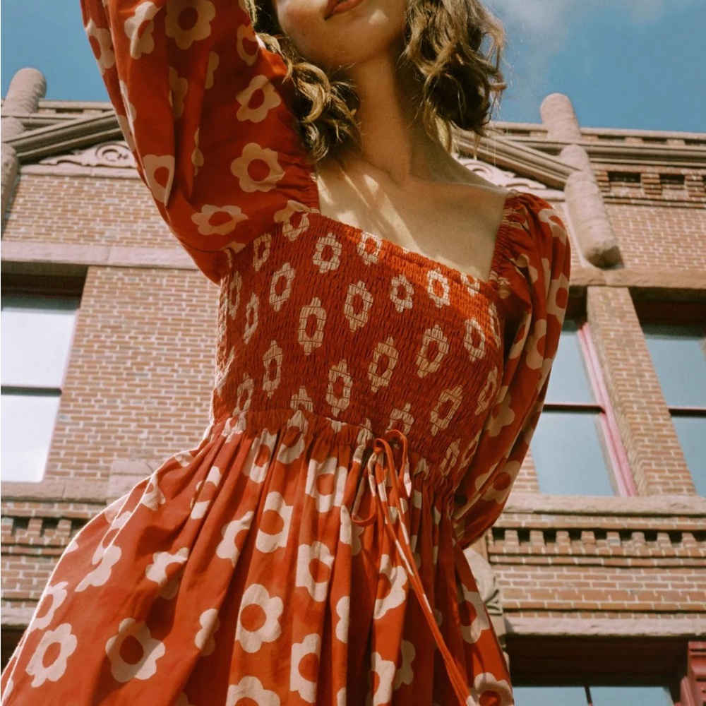 Christy Dawn Katrina Dress in Crimson Daisy